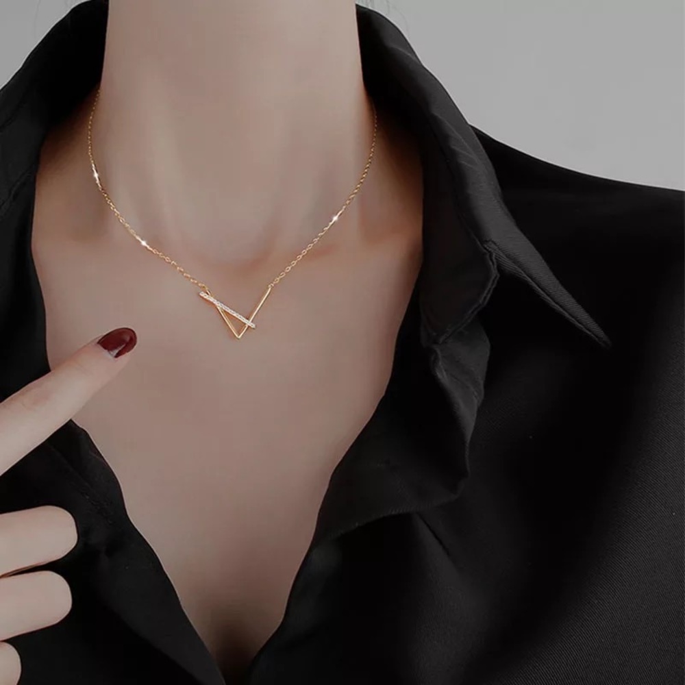 New 18K Gold Vermeil Sterling Silver 925 Abstract adjustable Necklace